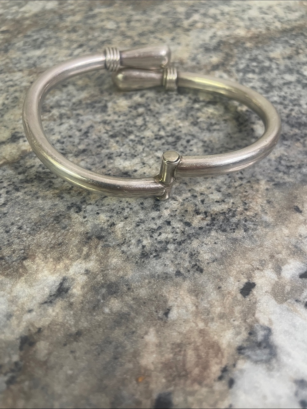Sterling Silver 925 Hinged Bangle Bracelet Mexico - Picture 4 of 6